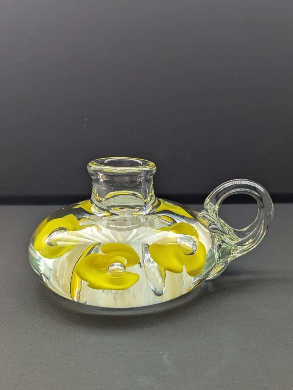 Joe Rice St Clair Art Glass Paperweight/Candlestick Holder
